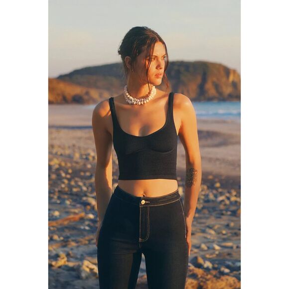 Free People Navy Tank Top - Picture 1 of 6